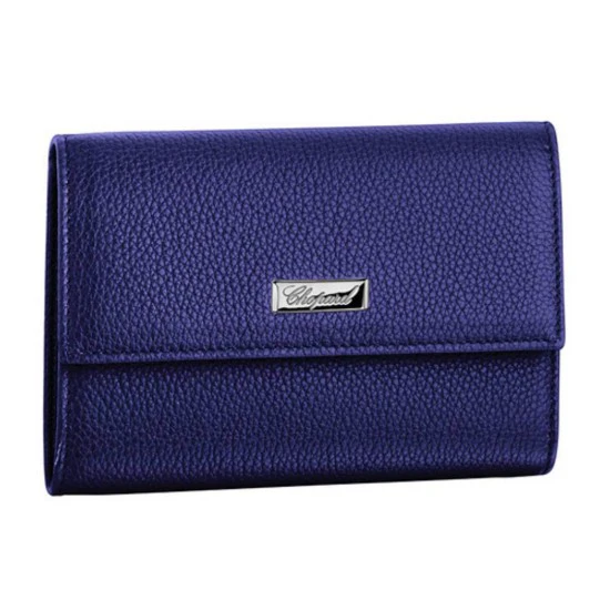 Rosas 1945 CHOPARD PORTAFOGLIO MISS HAPPY MINI BLU MARINO IN VITELLO
