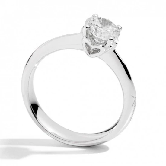 Rosas 1945 Anello solitario in oro bianco 18 kt e diamante taglio brillante R01SO001/050