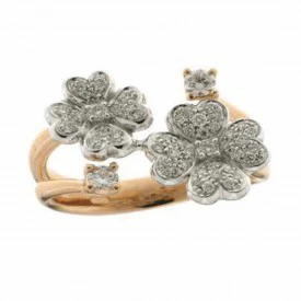 Rosas 1945 SALVATORE ARZANI ANELLO CON BRILLANTI IN ORO BIANCO E ORO ROSSO