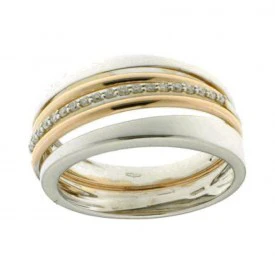 Rosas 1945 SALVATORE ARZANI ANELLO CON BRILLANTI IN ORO ROSSO E ORO BIANCO 0,18 CT