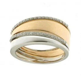 Rosas 1945 SALVATORE ARZANI ANELLO CON BRILLANTI IN ORO ROSSO E ORO BIANCO 0,37 CT