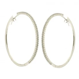 Rosas 1945 SALVATORE ARZANI ORECCHINI CERCHIO MM 50 CON BRILLANTI IN ORO BIANCO