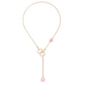 Rosas 1945 POMELLATO COLLANA NUDO QUARZO ROSA LARIAT