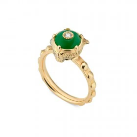 Rosas 1945 Gucci Anello in oro giallo con giada e diamanti