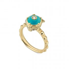 Rosas 1945 Gucci Anello in oro giallo con turchese e diamanti