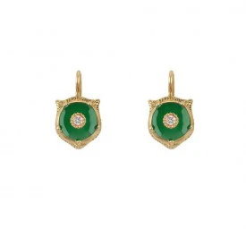 Rosas 1945 GUCCI ORECCHINI giada verde con diamante