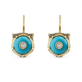Rosas 1945 Gucci Orecchini LE MARCHÉ DES MERVEILLES oro giallo, turchese e diamanti